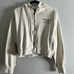 Abercrombie & Fitch Womens Cropped Zip Up Hoodie
